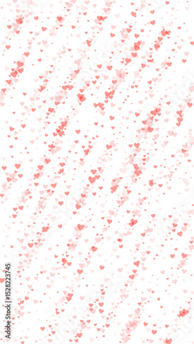 Red hearts scattered on white background.