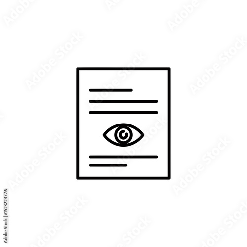 Data Protection Compliance: Eye Icon on Document, Representing Surveillance, Privacy Monitoring and Data Security Policies.