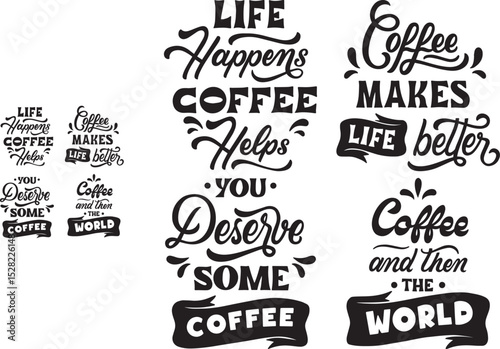 A collection of creative coffee vector illustration logos