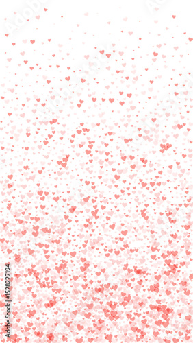 Red hearts scattered on white background.