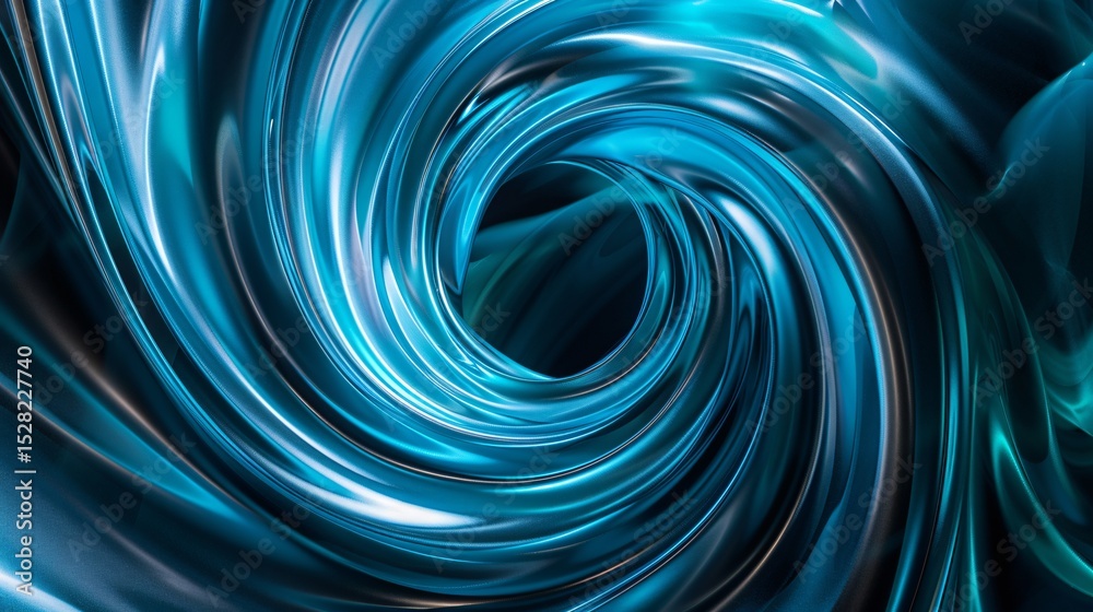 Fototapeta premium Abstract backdrop showcasing a cyan swirl design crafted from plastic materials