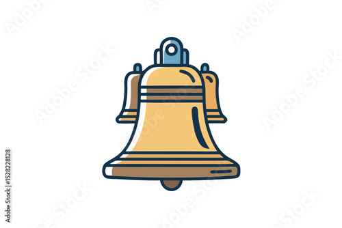 Iconic Golden Bells Clanging For Celebration Vector Illustration Design