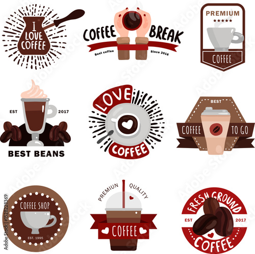 A collection of creative coffee vector illustration logos