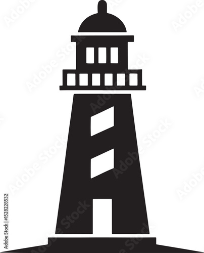 Lighthouse silhouette icon isolated on white background