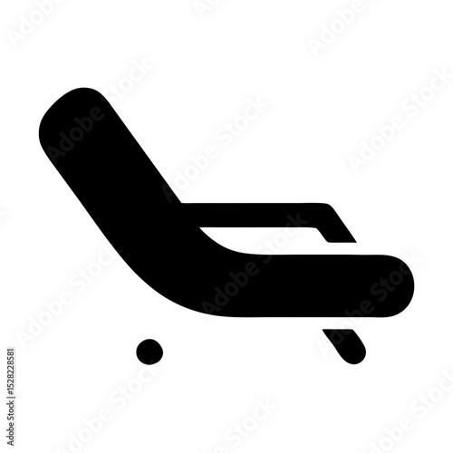 Lounge Chair – Solid Black Icon for Relaxation and Furniture

