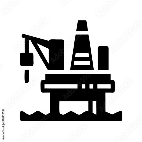 Oil Platform – Offshore Drilling and Energy Industry Symbol

