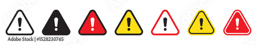 Alert icon. Danger sign, warning sign, attention sign. Exclamation mark in triangle.
