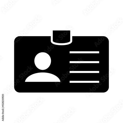 Employee clerk card icon, driver license, identification card icon. ID Card icon.