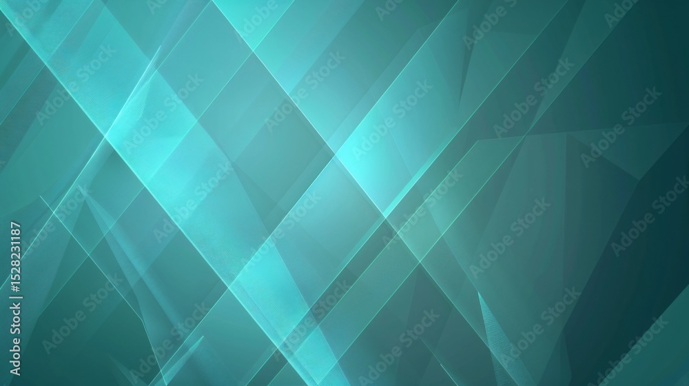 Obraz premium Abstract turquoise geometric overlay layers background