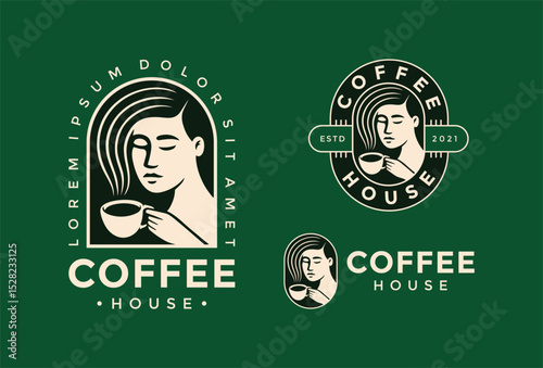 A collection of creative coffee vector illustration logos