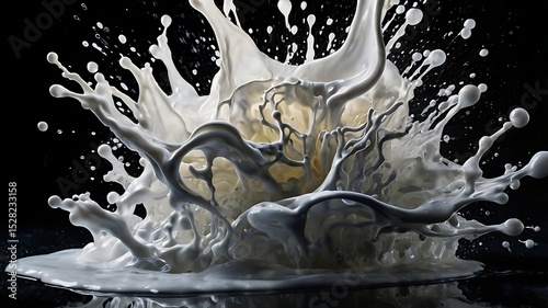 Dynamic milk splash abstract background