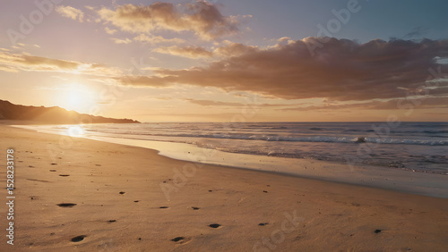 Wallpaper Mural Serene Sunset Beach Golden Hour on Sandy Shores Torontodigital.ca