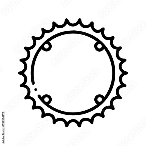 Bike chainring illustration, cycling equipment, minimalist design
