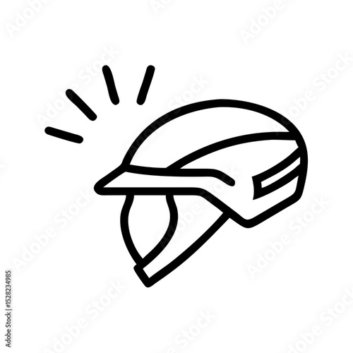 Bicycle helmet illustration, safety gear, minimalist design
