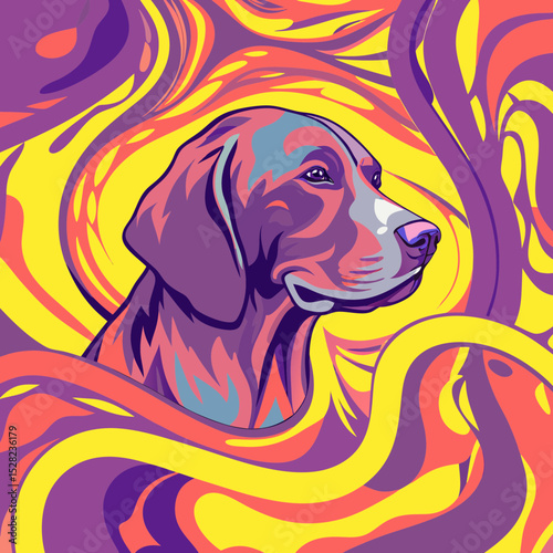 dachshund dog on a green background