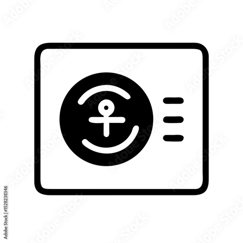 Iconic symbol of a token or currency in a minimalist design