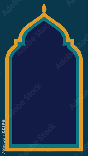 Elegant Islamic Arch Design  A Template for Invitations, Cards, and More