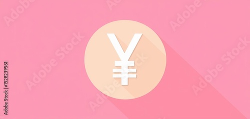 Flat vector icon of Japanese Yen (JPY) symbol, suitable for financial apps and websites,  yen sign,  design