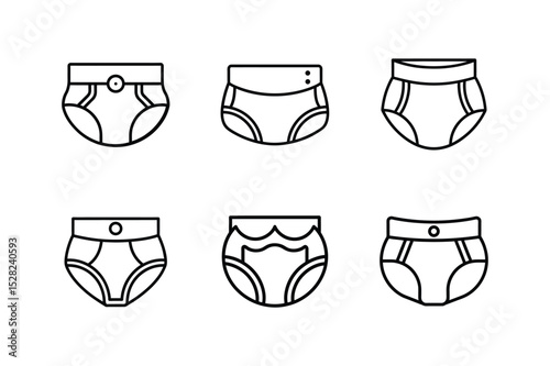 cloth diaper icon line art vector illustration