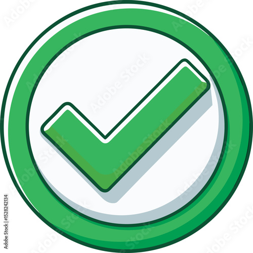 green check mark in a circle shape on white background .eps