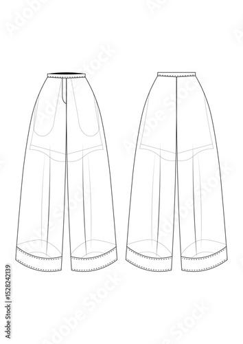High waisted wide leg pants with deep pockets