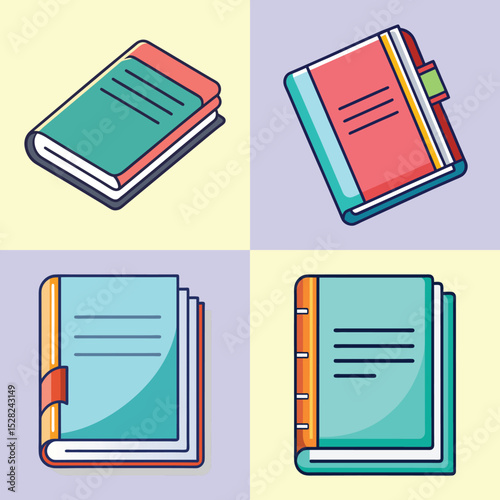  Journal Illustration Notebook, Diary and Writing Book Vector Design