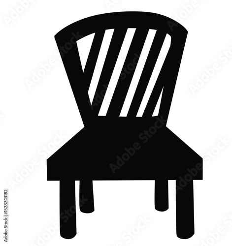 Cute cartoon hand drawn vector chair silhouette.