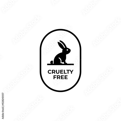 ANIMAL CRUELTY FREE ICON SIGN BLACK