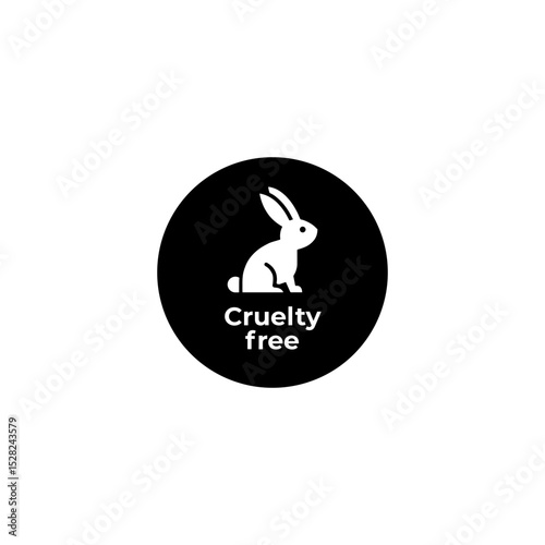 ANIMAL CRUELTY FREE ICON VECTOR BLACK