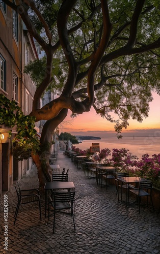 Outside café in Portugal