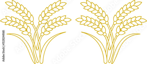 Wheat Stalk Vector Illustration Hand Drawn Food Line Art Minimal Style