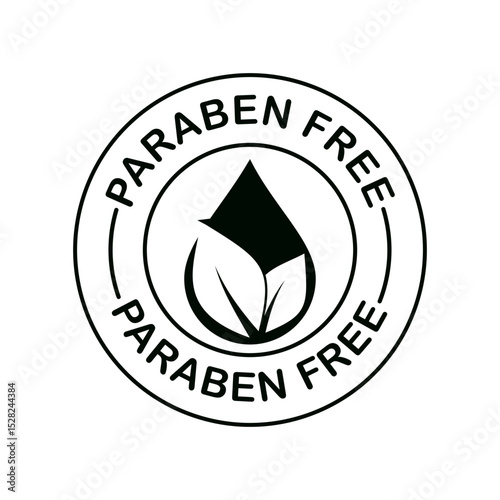 Paraben Free Icon Vector Stamp Black