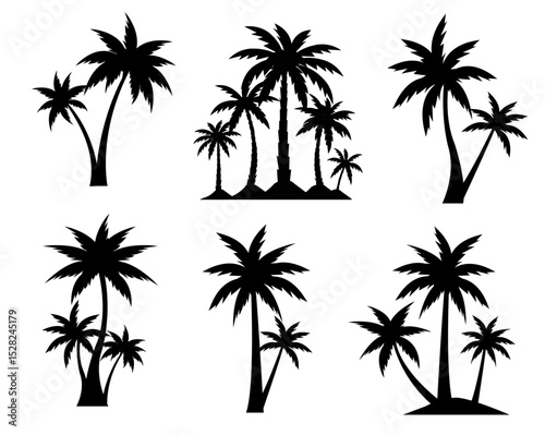 set of palm trees