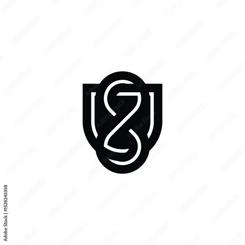 Fototapeta premium Minimalist ZU ZU Monogram Icon Logo for Timeless Branding