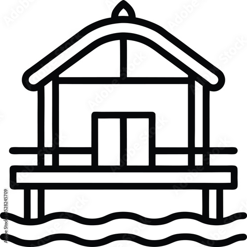 Dock Outline Icon: Sea Structure


