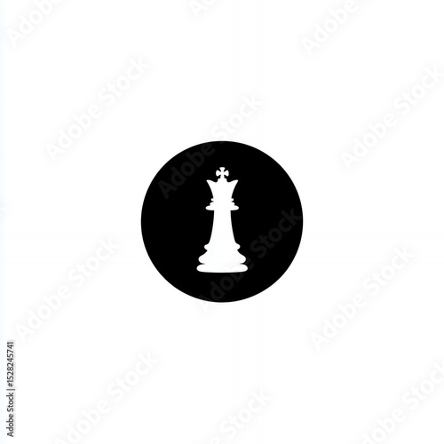 Elegant King Checker Piece Silhouette on a Minimalistic Background