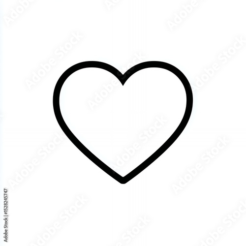 Classic Heart Shape Silhouette on a Clean White Background