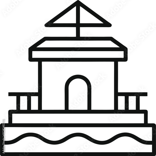 Dock Outline Icon: Sea Structure

