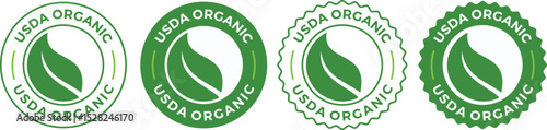 USDA Organic Logo Template – Certified Organic Product Badge Vector Illustration