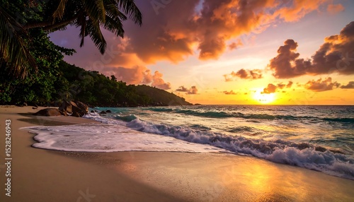 Tropical Sunset Beach Paradise. (1)