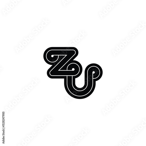 Modern ZU or ZU Monogram Logo for Professional Use
