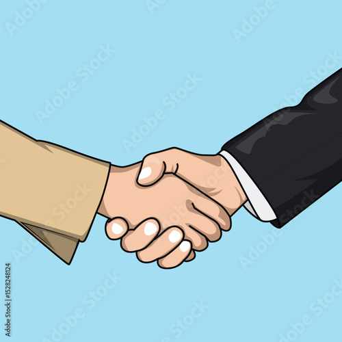 Business partnership handshake vector illustration