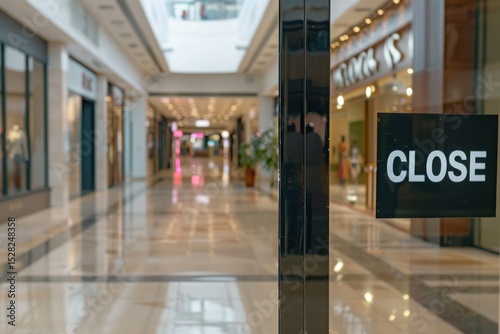 Closed mall retail shopping background