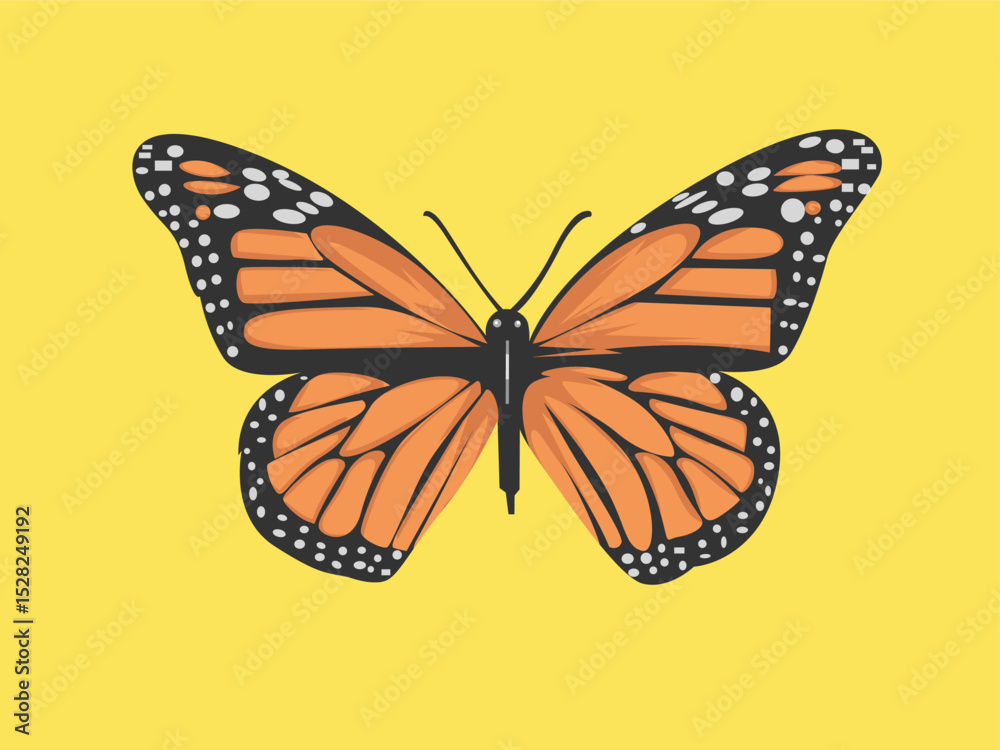 Fototapeta premium Beautiful flying butterfly vector illustration
