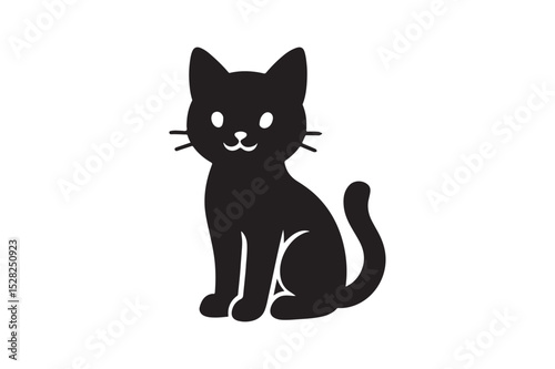 Cute Cat icon silhouette vector with white background