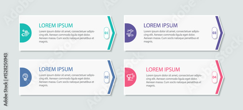 Vector infographic template with 4 options or steps	
