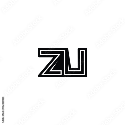 Creative Monogram Logo of ZU and ZU for Versatile Branding
