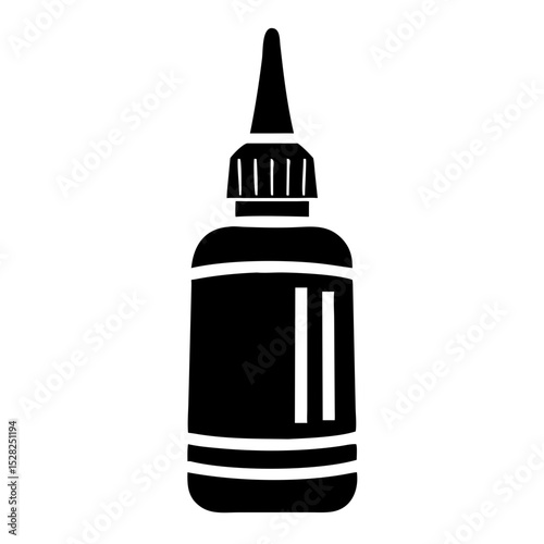 Glue bottle with precise applicator tip.  This adhesive bottle is perfect for crafts and DIY projects.  High-quality glue bottle image for packaging design or instructional manuals.