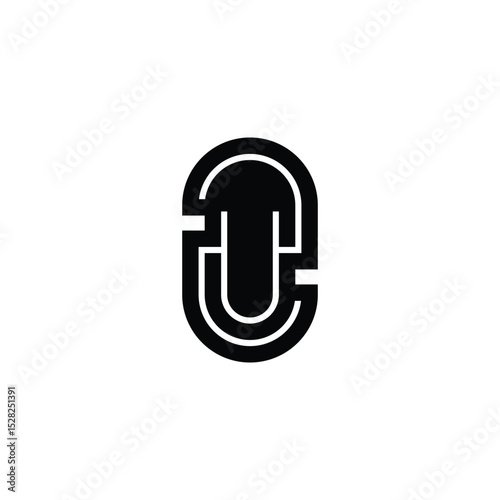 Minimalist Alphabet Letters Initial Monogram ZU  ZU Logo