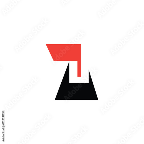 Minimalist Alphabet Letters Initial Monogram ZU  ZU Logo
